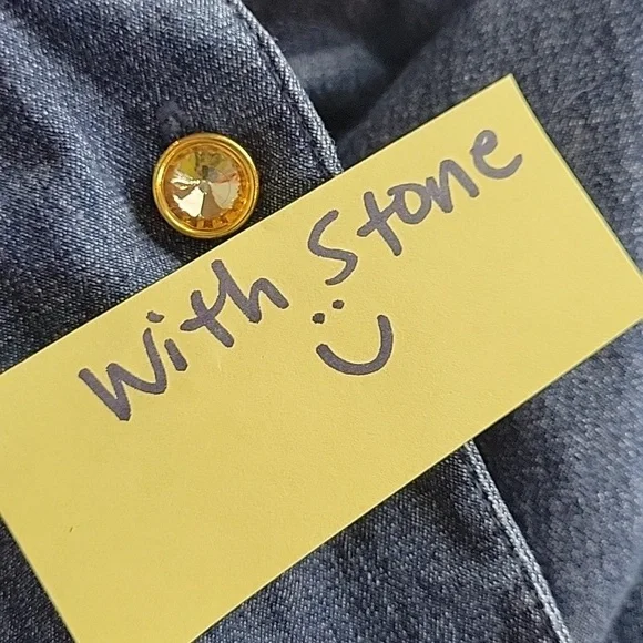 Quacker Factory SUNFLOWER  embroidered rhinestones shirt Size Large Button Down - Picture 12 of 13